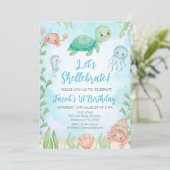 Laten we de schelpdierschildpad onder Zee 's ochte Kaart (Staand voorkant)