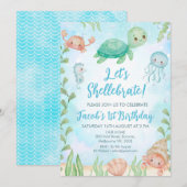 Laten we de schelpdierschildpad onder Zee 's ochte Kaart (Voorkant / Achterkant)