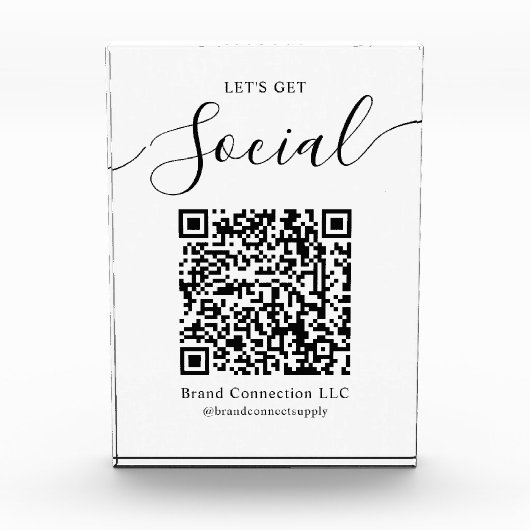 Laten we de sociale QR-code bedrijfsnaam krijgen Fotoblokken (Voorkant)