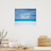 Laten we de strandoceaan inspirerend citaat wegren poster (Keuken)