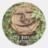 "Laten we de strijdbijl begraven" Ronde Sticker (Voorkant)