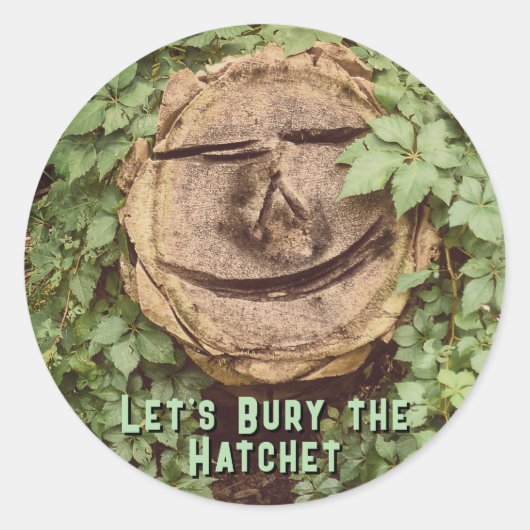 "Laten we de strijdbijl begraven" Ronde Sticker (Voorkant)