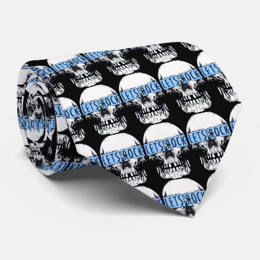 Laten we de Stropdas van de rockschedel doen. (Opgerold)