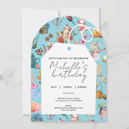 Laten we de thee pareren op elke leeftijd Verjaard Kaart (Voorkant)