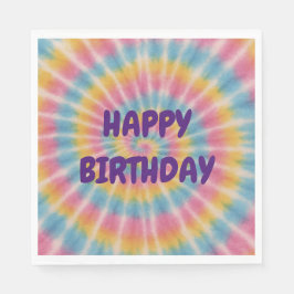 Laten we de Tie Dye Happy Birthday-servetten verzo Servet