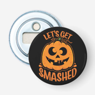Laten we de tipsy Halloween Jack-O'-Lantern kapot Button Flesopener