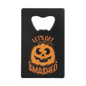 Laten we de tipsy Halloween Jack-O'-Lantern kapot Creditkaart Flessenopener (Achterkant)
