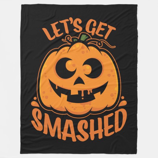 Laten we de tipsy Halloween Jack-O'-Lantern kapot  Fleece Deken (Voorkant)