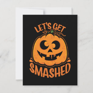 Laten we de tipsy Halloween Jack-O'-Lantern kapot  Kaart