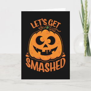 Laten we de tipsy Halloween Jack-O'-Lantern kapot  Kaart