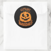 Laten we de tipsy Halloween Jack-O'-Lantern kapot  Ronde Sticker (Tas)