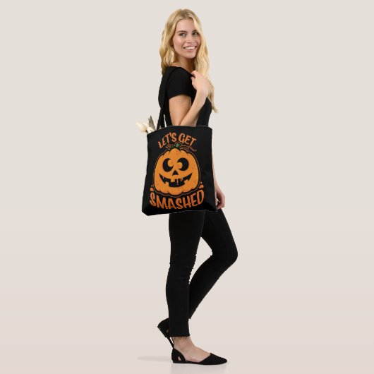 Laten we de tipsy Halloween Jack-O'-Lantern kapot Tote Bag (Op model)