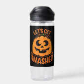 Laten we de tipsy Halloween Jack-O'-Lantern kapot Waterfles (Achterkant)
