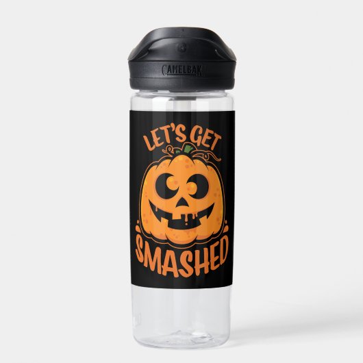 Laten we de tipsy Halloween Jack-O'-Lantern kapot Waterfles (Achterkant)