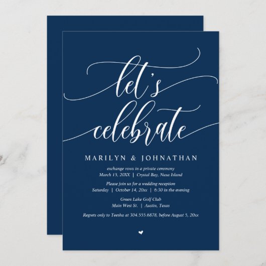 Laten we de trouwvlucht vieren Uitnodiging voor fe (Voorkant / Achterkant)