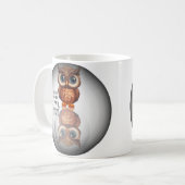 Laten we de uil weer geweldig maken koffiemok (Voorkant links)