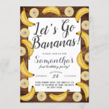 Laten we de uitnodiging van Bananas van Birthday b