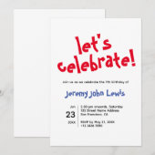 Laten we de uitnodiging van Birthday vieren (Voorkant / Achterkant)