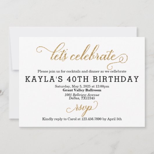 Laten we de uitnodiging van Birthday vieren (Voorkant)