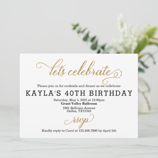 Laten we de uitnodiging van Birthday vieren (Staand voorkant)