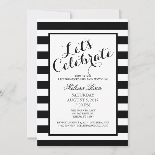 Laten we de uitnodiging van Birthday vieren (Voorkant)