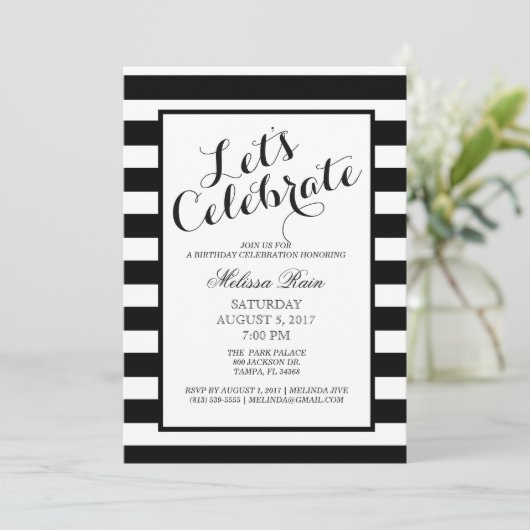 Laten we de uitnodiging van Birthday vieren (Staand voorkant)