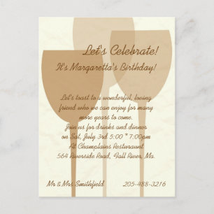 Laten we de uitnodiging van Birthday vieren Briefkaart
