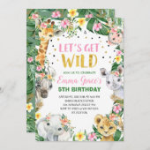 Laten we de uitnodiging van Birthday voor Wild Saf (Voorkant / Achterkant)