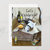 Laten we de uitnodiging van Boston Terrier Party v (Voorkant / Achterkant)