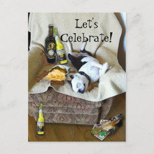 Laten we de uitnodiging van Boston Terrier Party v Briefkaart