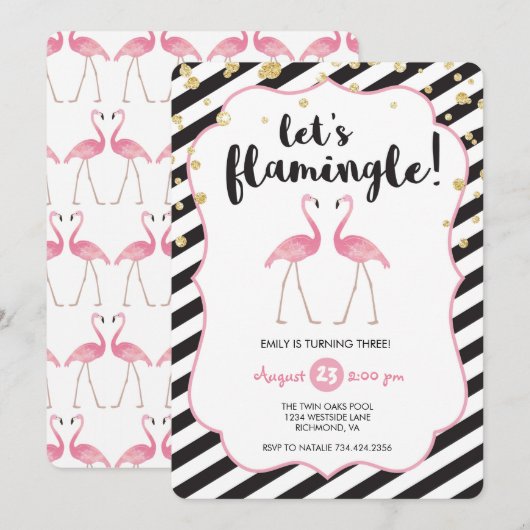 Laten we de uitnodiging van de Birthday in Flaming (Voorkant / Achterkant)