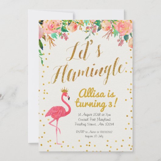 Laten we de uitnodiging van de Birthday in Flaming (Voorkant)