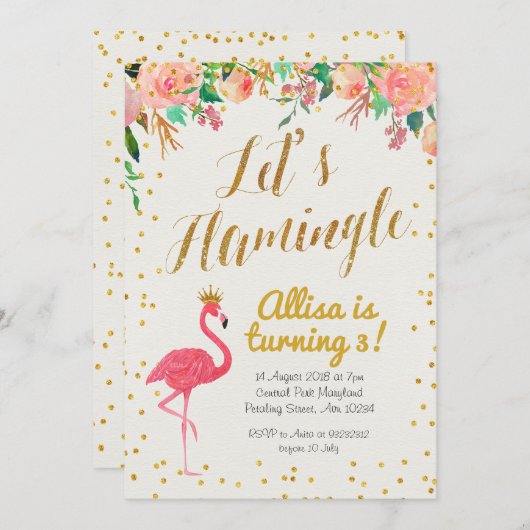 Laten we de uitnodiging van de Birthday in Flaming (Voorkant / Achterkant)