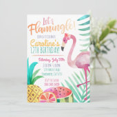 Laten we de uitnodiging van de Birthday-partij vie (Staand voorkant)