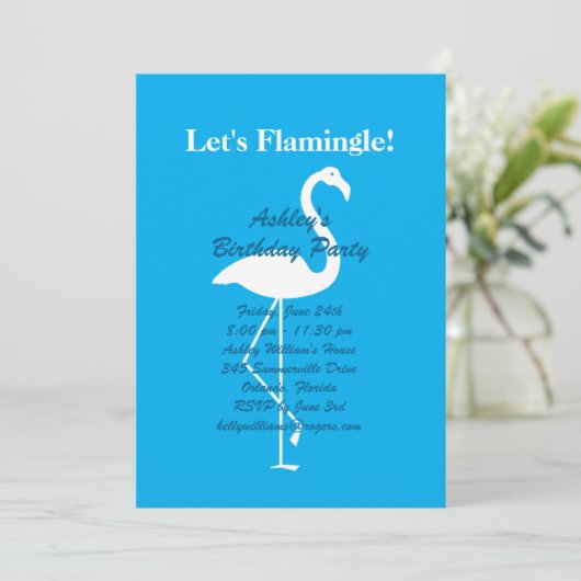 Laten we de uitnodiging van de Birthday Party - Bl (Staand voorkant)