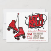 Laten we de uitnodiging van de Birthday Roll Skati (Voorkant)