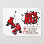 Laten we de uitnodiging van de Birthday Roll Skati (Voorkant / Achterkant)