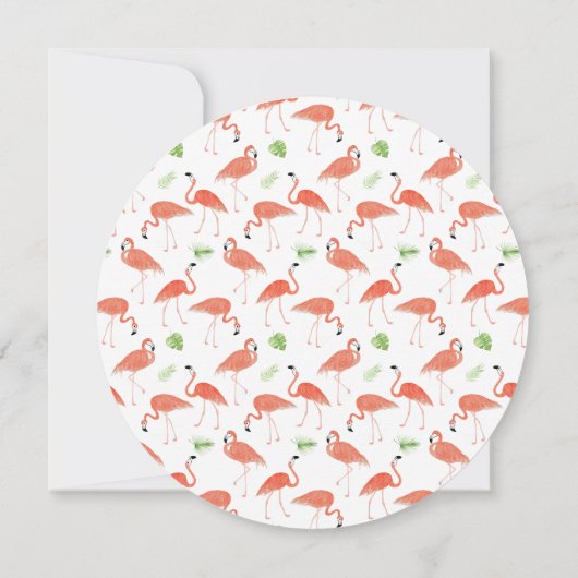 Laten we de uitnodiging van de Flamingle-partij - (Achterkant)