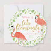 Laten we de uitnodiging van de Flamingle-partij - (Voorkant)
