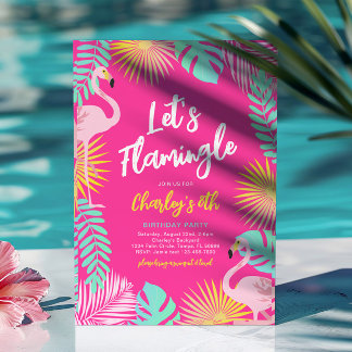 Laten we de uitnodiging van de Flamingle Party afs