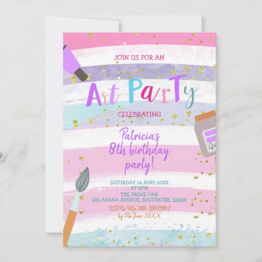 Laten we de uitnodiging van de Kunst van de Verjaa (Voorkant)