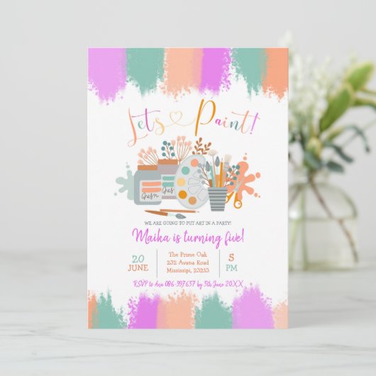 Laten we de uitnodiging van de Kunst van de Verjaa (Staand voorkant)