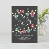 Laten we de uitnodiging van de Lit Holiday Party h (Staand voorkant)