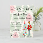 Laten we de uitnodiging van de Lit Holiday Party h (Staand voorkant)