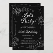 Laten we de uitnodiging van de Partij van de Zwart (Voorkant / Achterkant)