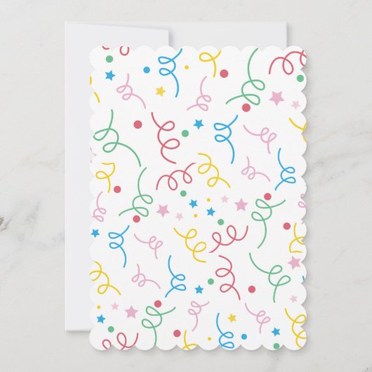 Laten we de uitnodiging van de Rainbow Confetti Bi (Achterkant)