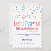 Laten we de uitnodiging van de Rainbow Confetti Bi (Voorkant)