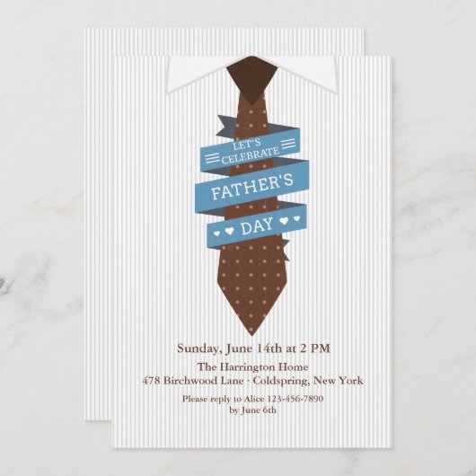 Laten we de uitnodiging van de Vaderdag vieren (Voorkant / Achterkant)