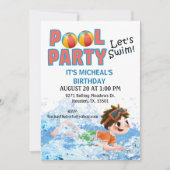 Laten we de uitnodiging van de Zwempool van Birthd (Voorkant)