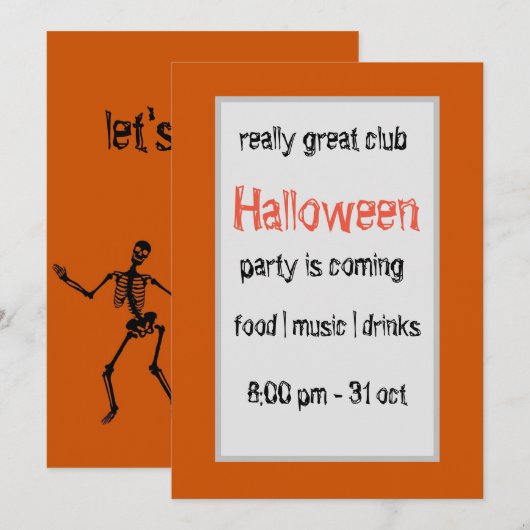 Laten we de uitnodiging van Halloween dansen (Voorkant / Achterkant)